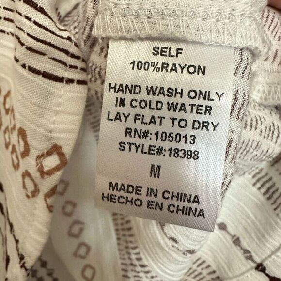 Savanna Jane Embroidered Blouse Women M Multi Floral Stripe Short Sleeve Boho - Picture 4 of 6